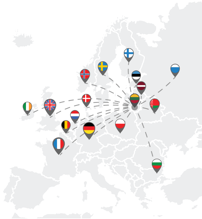 Map showing the international reach of Glori ir Ko